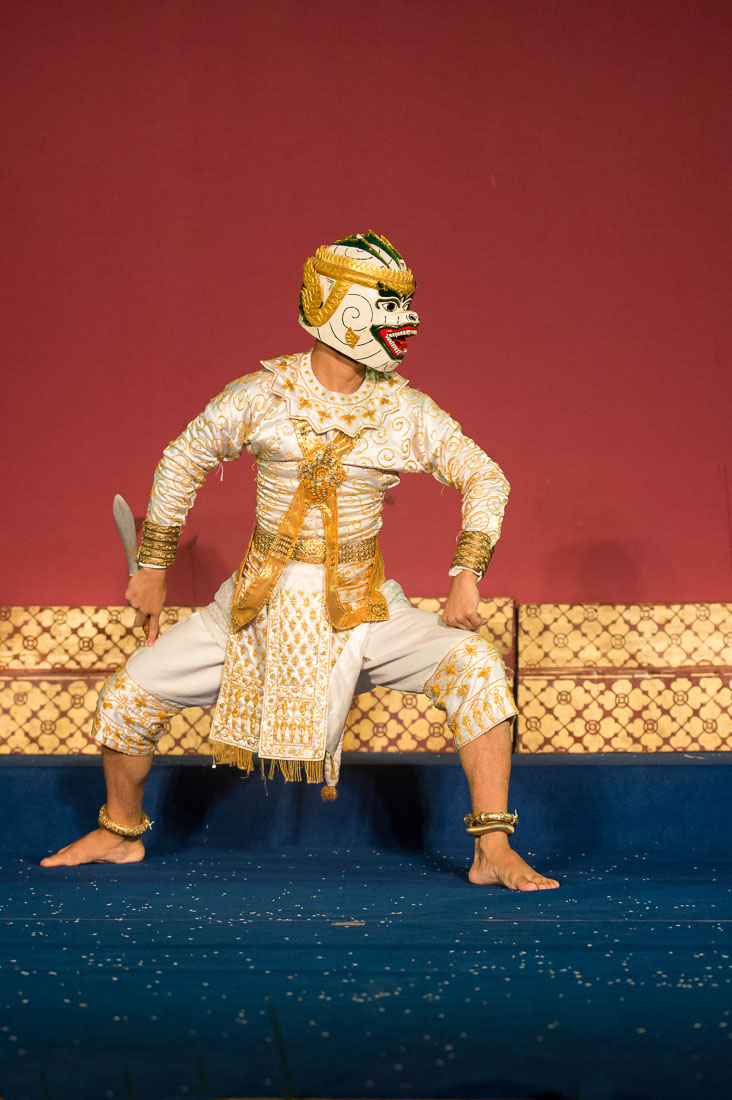 Performing the monkey dance, a popular Cambodian dance, The National Museum, Phnom Penh, Kingdom of Cambodia, Indochina, South East Asia.