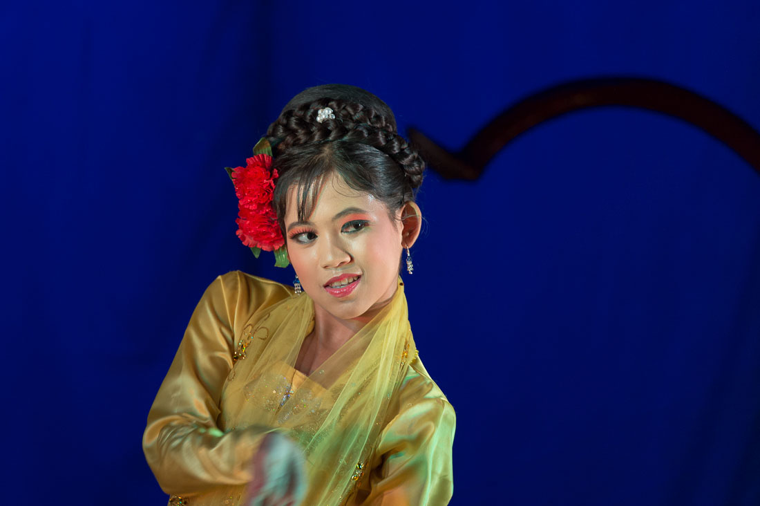 Traditional Burmese popular dances  at Mintha Theater in Mandalay, Myanmar, Burma, Indochina, South East Asia.