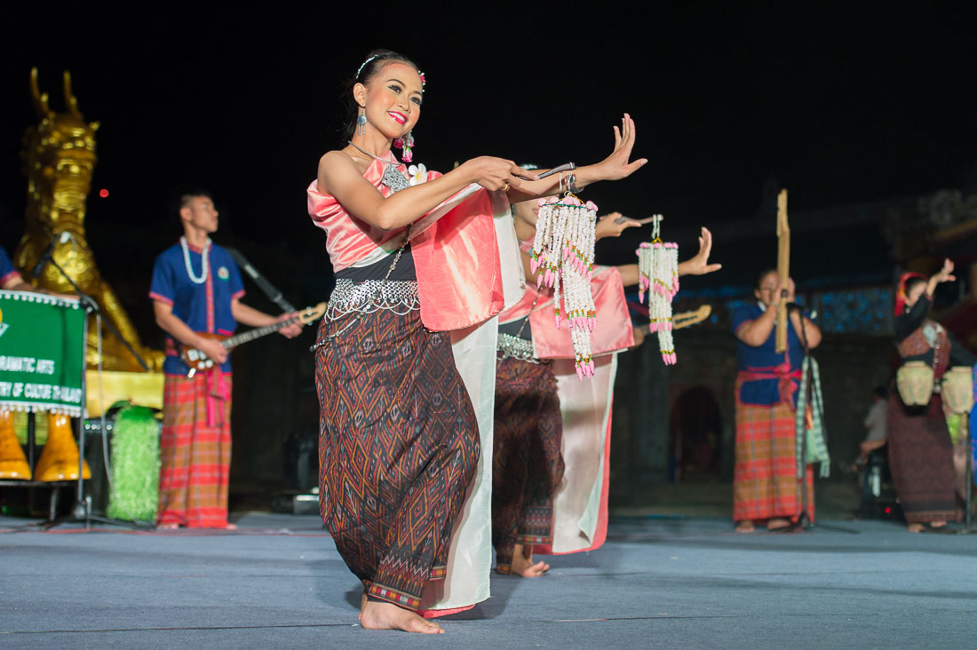 Thai artists wearing traditional costume performing at the Hue Festival 2014, Thua ThienâHue Province, Viet Nam, Indochina, South East Asia.