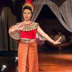 Performing a traditional dance wearing Thai costumes, Chiang Mai, Kingdom of Thailand, Indochina, South East Asia.