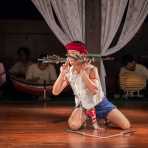 Performing a traditional dance with spades, Chiang Mai, Kingdom of Thailand, Indochina, South East Asia.