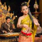 Performing a traditional dance wearing Thai costumes, Chiang Mai, Kingdom of Thailand, Indochina, South East Asia.