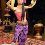 Performing a traditional dance wearing Thai costumes, Chiang Mai, Kingdom of Thailand, Indochina, South East Asia.