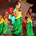 Folkloristic dances for 2014 lunar New Year Tet celebration, Hoi An, Quang Nam Province, Viet Nam, Indochina, South East Asia.