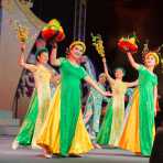 Folkloristic dances for 2014 lunar New Year Tet celebration, Hoi An, Quang Nam Province, Viet Nam, Indochina, South East Asia.