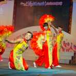 Folkloristic dances for 2014 lunar New Year Tet celebration, Hoi An, Quang Nam Province, Viet Nam, Indochina, South East Asia.