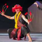 Indonesian artist wearing traditional costume performing at the Hue Festival 2014, Thua ThienâHue Province, Viet Nam, Indochina, South East Asia.