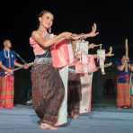 Thai artists wearing traditional costume performing at the Hue Festival 2014, Thua ThienâHue Province, Viet Nam, Indochina, South East Asia.