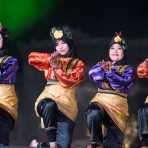 Indonesian artists wearing traditional costume performing at the Hue Festival 2014, Thua ThienâHue Province, Viet Nam, Indochina, South East Asia.