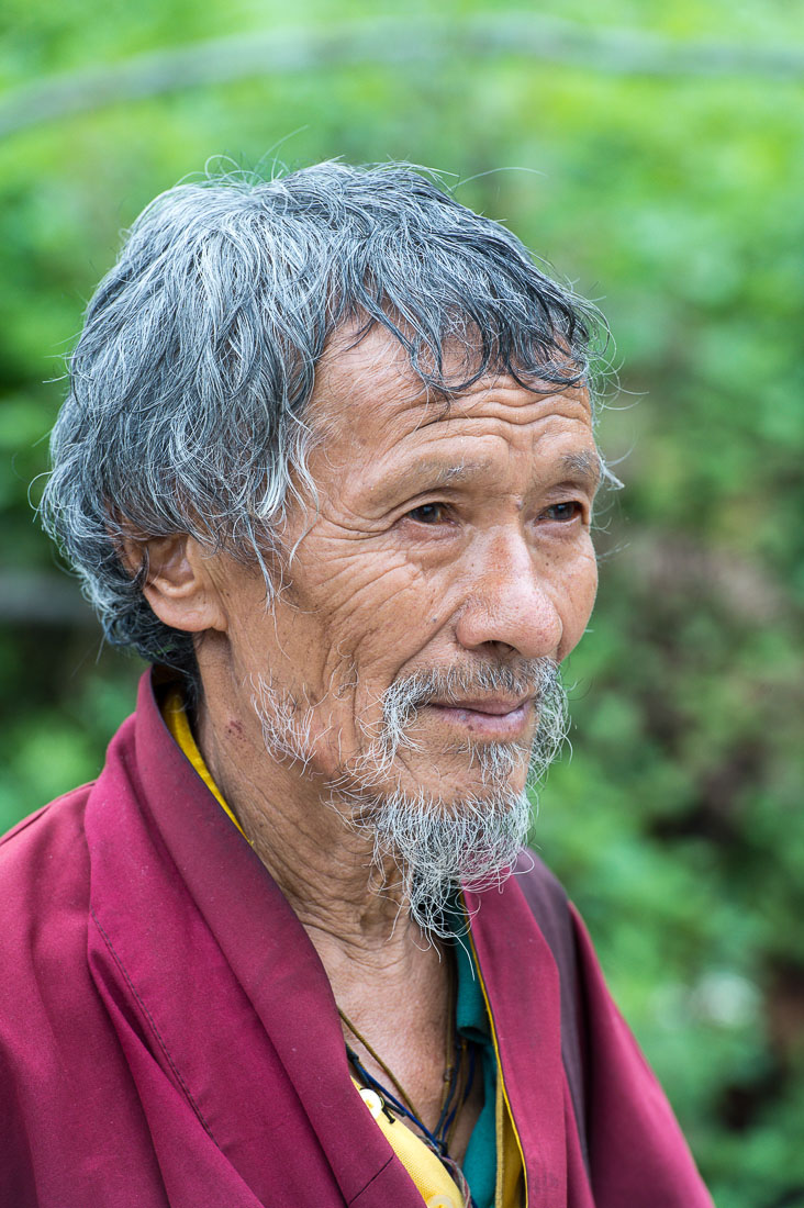 Old man from the countryside, Kingdom of Bhutan, Asia