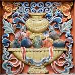 Buddhist ornaments at the Punakha Dzong temple, King of Bhutan, Asia