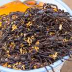 At the market, exotic food for sale: in this case tarantulas ... Kingdom of Cambodia, Indochina, South East Asia