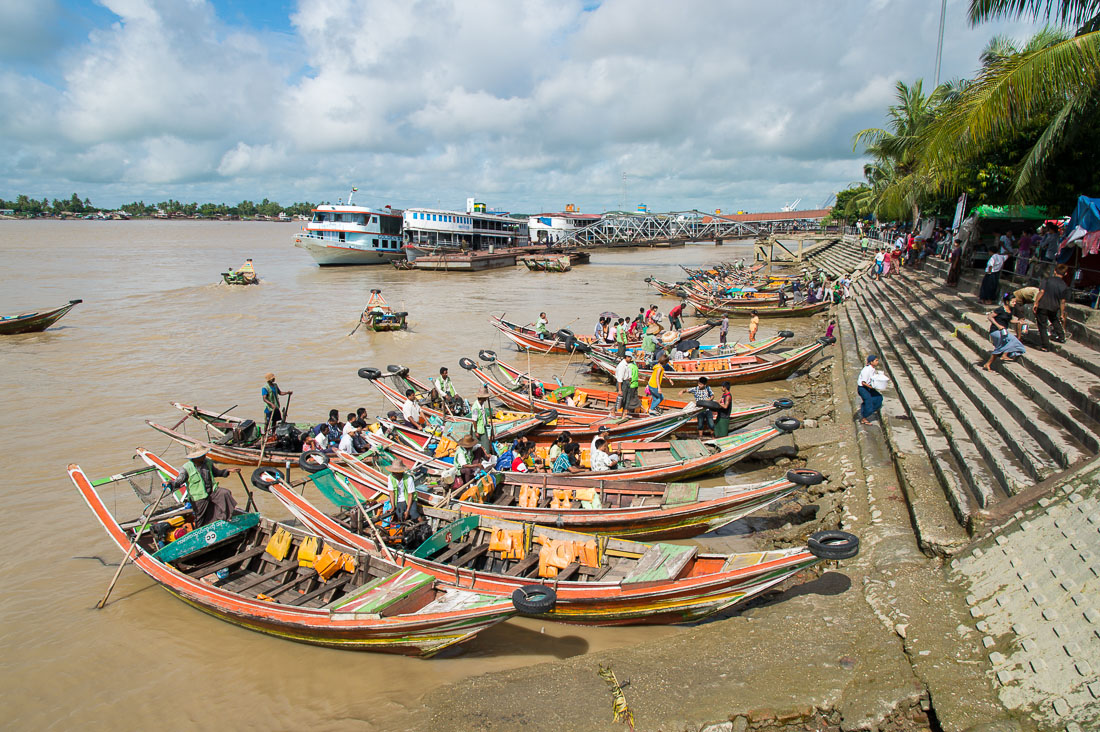 Boats passengers terminal in Yangon, Maynmar, Indochina, South East Asia.