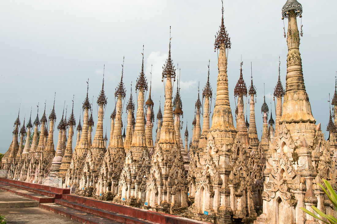 More than 2,000 stupas from 12th century at Kakku, Shan State, Myanmar, Indochina, South East Asia.