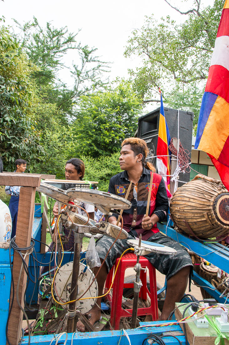 A mobile band on a trailer full equipped with electronics. Manhua Village, Myanmar, Indochina, South East Asia