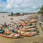 Boats passengers terminal in Yangon, Maynmar, Indochina, South East Asia.