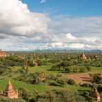 A view of ancient Buddhist temples in Bagan, Mandalay Province, Myanmar, Indochina, South East Asia.