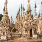 More than 2,000 stupas from 12th century at Kakku, Shan State, Myanmar, Indochina, South East Asia.