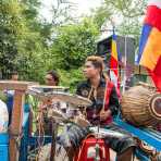 A mobile band on a trailer full equipped with electronics. Manhua Village, Myanmar, Indochina, South East Asia