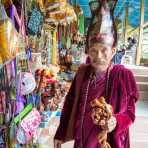 An hermit, sort of Buddhist priest, a well respected figure in the Buddhist religion. Mount Popa, Mandalay Province, Myanmar, Indochina, South East Asia.