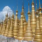 Stupas at Shweindein pagoda, Inle lake, Shan State, Myanmar, Indochina, South East Asua