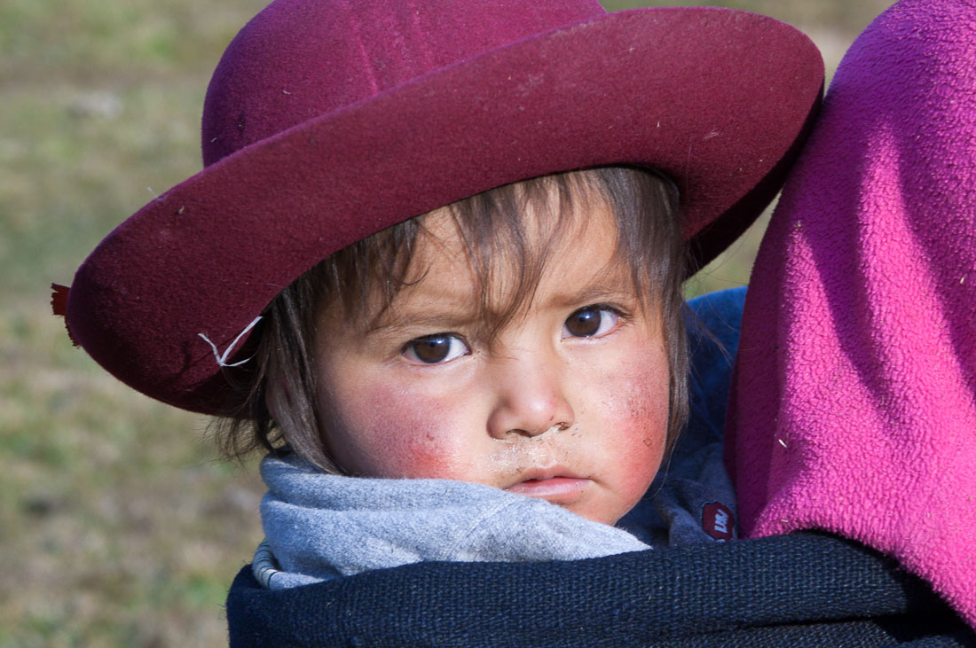 Child from the high elevation of the Cordillera Blanca, Peru, South America