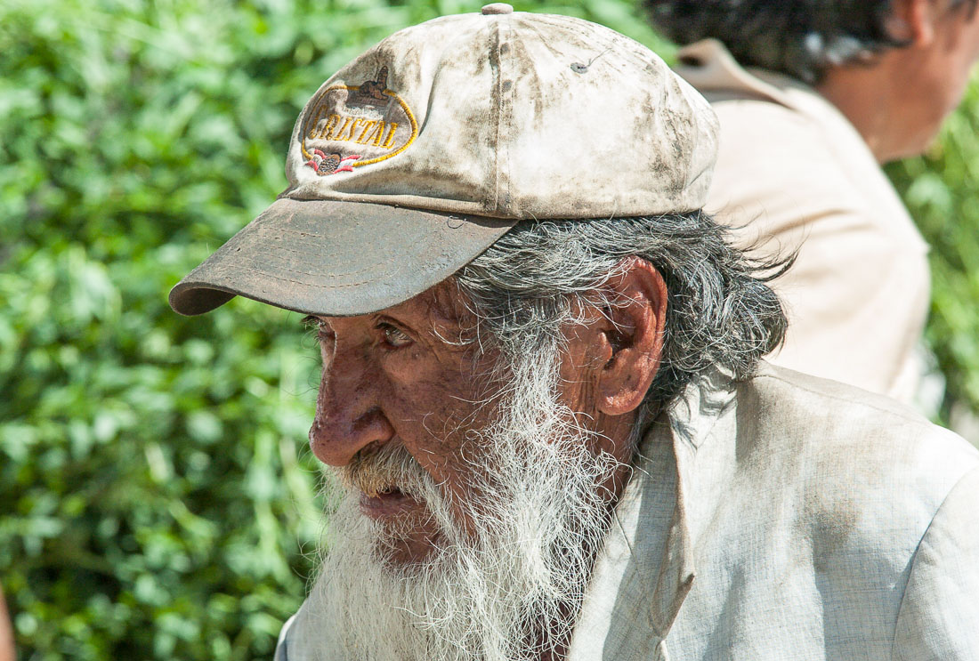 Old man at the market in Huaraz, Peru, South America