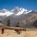 The massif of Taulliraju, with its high peaks, Cordillera Blanca, Peru, South America