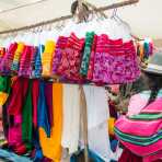 Clothes and underskirt at Chavin market, Peru, South America