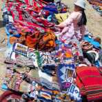 Colorful clothes at Chinchero rural market, Sacred valley, Peru, South America