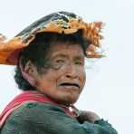 Woman wearing a  traditional costume, Peru, South America