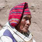 Man in traditional costume, isla Taquile, Lago Titicaca, Peru, South America