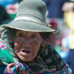 Woman wearing   traditional hat, Juliaca, Peru, South America