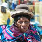 Woman wearing   traditional hat, Juliaca, Peru, South America