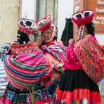 Woman wearing traditional costume, Ollantaytambo, Peru, South America