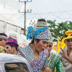 A pick-up loaded with transvestites during the annual Chinese vegetarian festival. Phuket, Kingdom of Thailand, Indochina, South East Asia