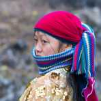 Young girl from the Black Hmong people ethnic minority, wearing traditional costume, Ha Giang province. Viet Nam, Indochina, South East Asia.