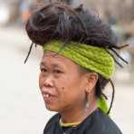 Woman from the Red Hmong people ethnic minority, countryside Ha Giang province. Viet Nam, Indochina, South East Asia.