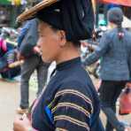 Woman from the Lolo people ethnic minority group, wearing traditonal clothes. Boa Lac market, Cao Bang province, Viet Nam, Indonesia, South East Asia