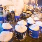 Rudimental ice crash machine at wholesale fish market in Da Nang, Viet Nam, Indochina, South East Asia