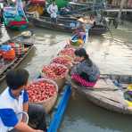 Malay apples at the Phung Hiep floating market, Mekong River Delta, Hau Giang Province, Viet Nam, Indochina, South East Asia