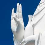 The hands of the colossal statue of the buddhist deity Bodhisattva, Da Nang, Viet Nam, Indochina, South East Asia.